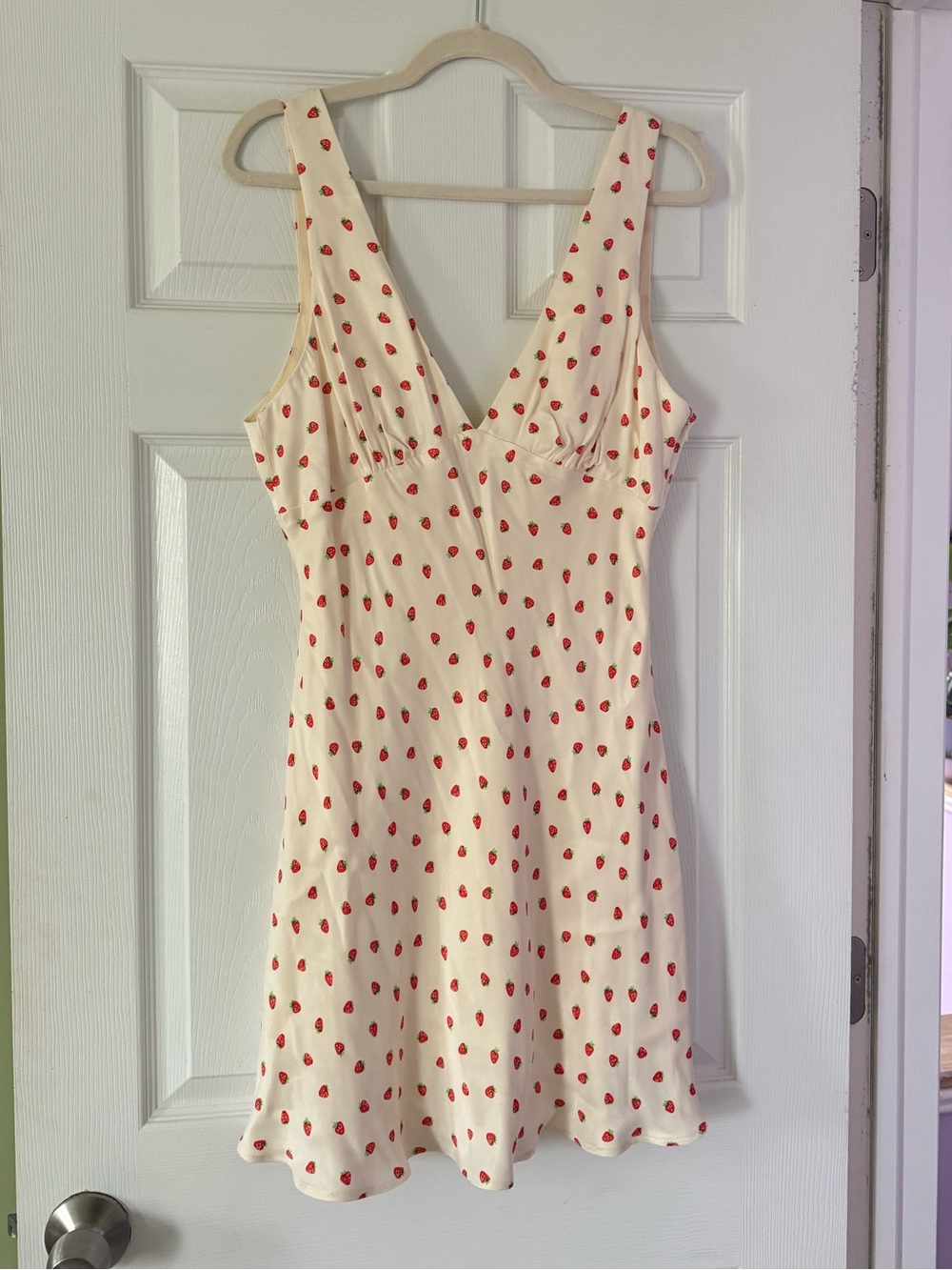 Zara Cream Mini Dress with Strawberry Print